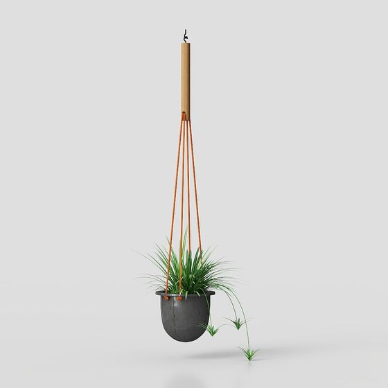 Stylish Hanging Plant 3D Model for Modern Spaces