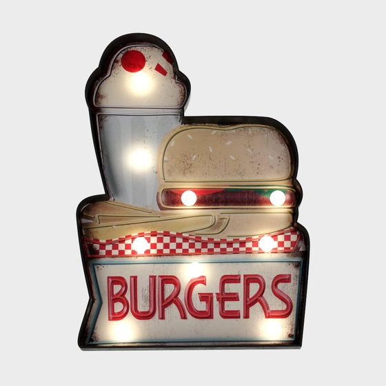 Retro-Inspired Burger Sign 3D model
