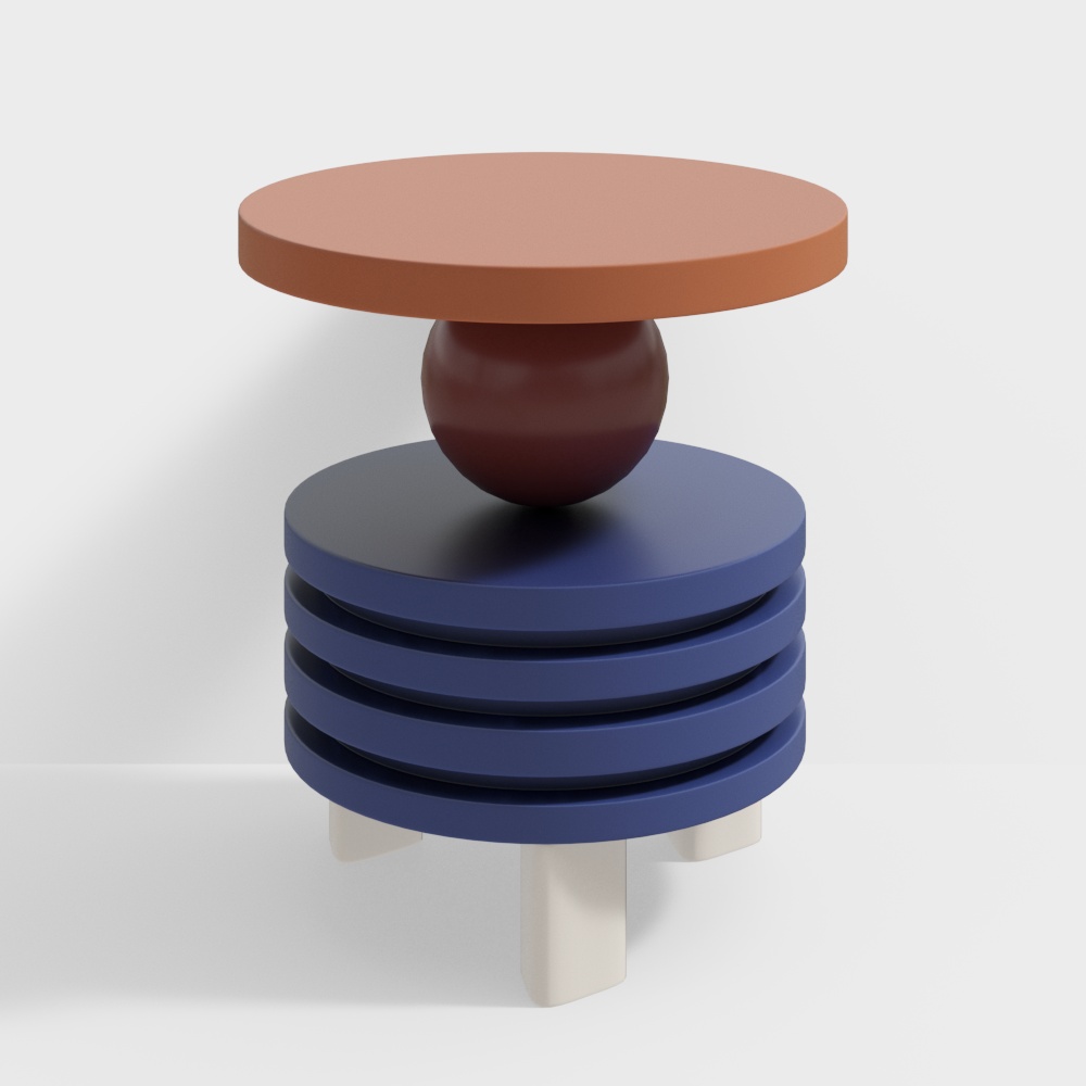 Balance Stool 3D Model – Geometric Low-Poly Design