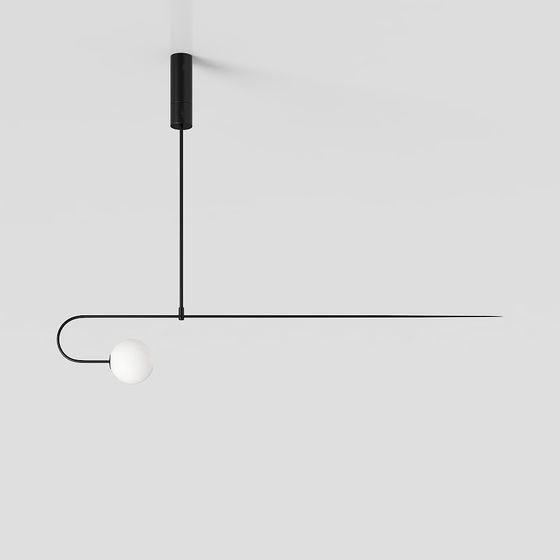 Minimalist Black and White Pendant Light 3D model