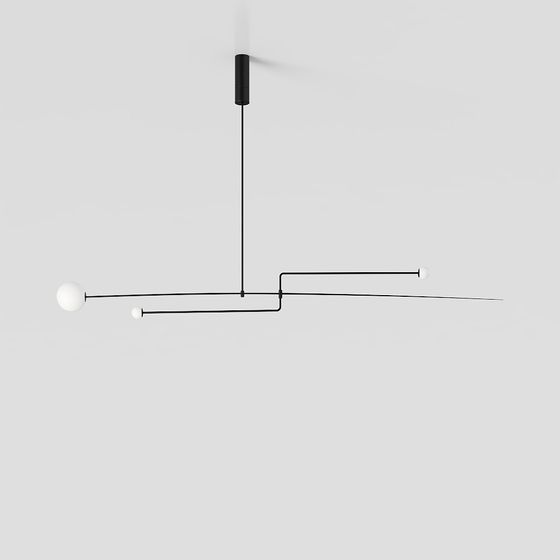 Chic Hanging Art Light 3D model for Creative Spaces