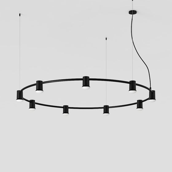 Elegant Circular Pendant Lamp 3D model