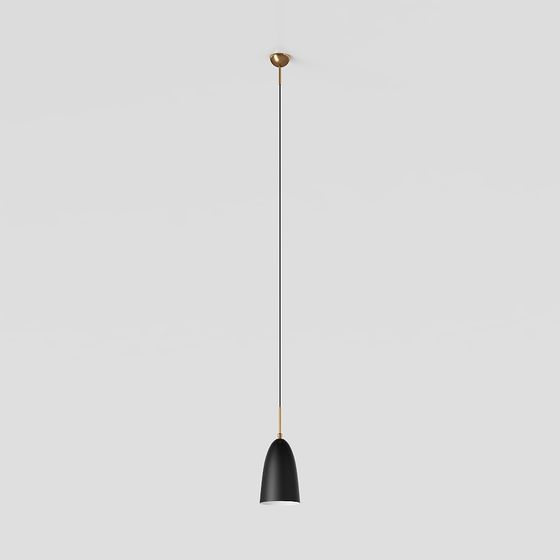 Elegant Low-Poly Black Pendant Light 3D model