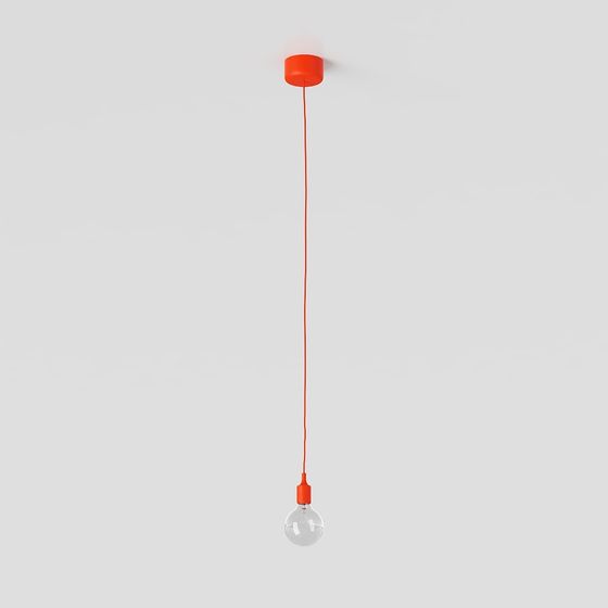 Stylish Orange-Red Pendant Light 3D model for Modern Spaces