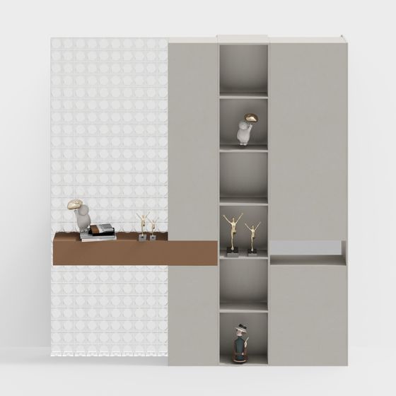 Elegant Low-Poly Display Cabinet 3D model