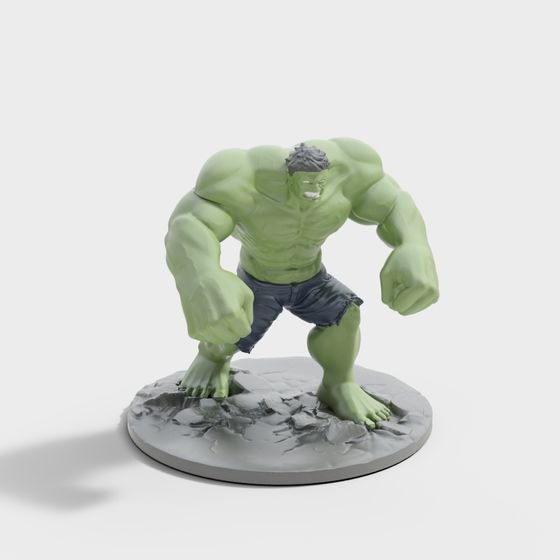 Incredible Low-Poly Hulk 3D Model