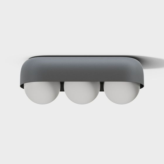 Minimalist Three-Ball Ceiling Light 3D model