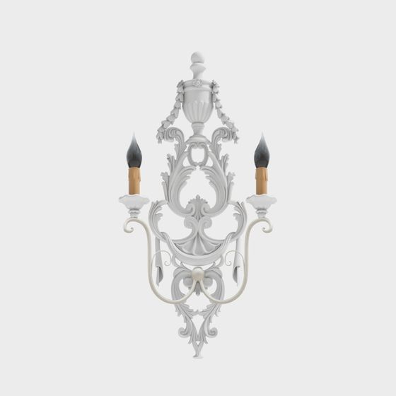 Elegant Low-Polygon Wall Lamp 3D model