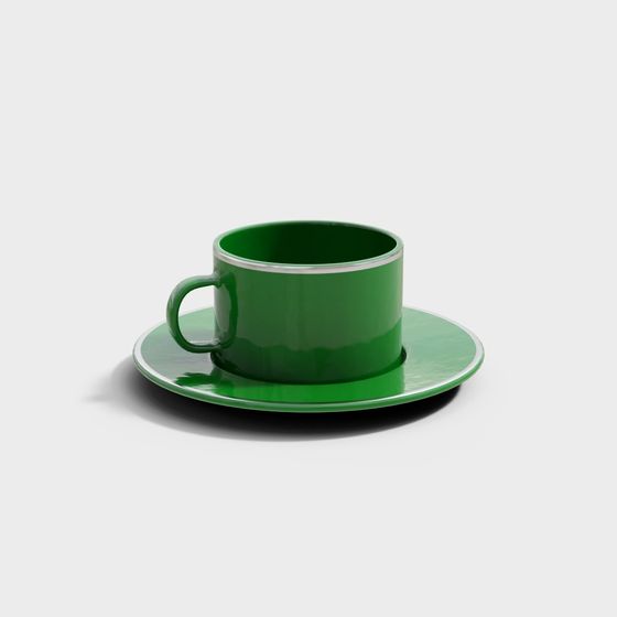 Stylish Minimalist Coffee Cup Set 3D model
