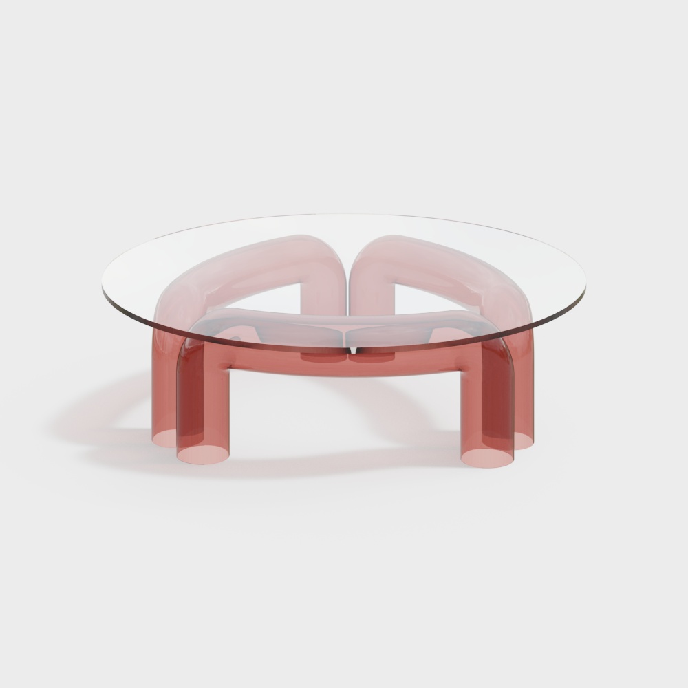 Modern round glass coffee table