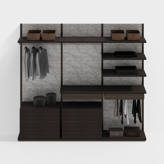 Urban Closet 3D model - Modern Minimalist Wardrobe