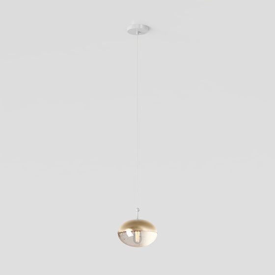 Contemporary Gold Hemisphere Pendant Light 3D model