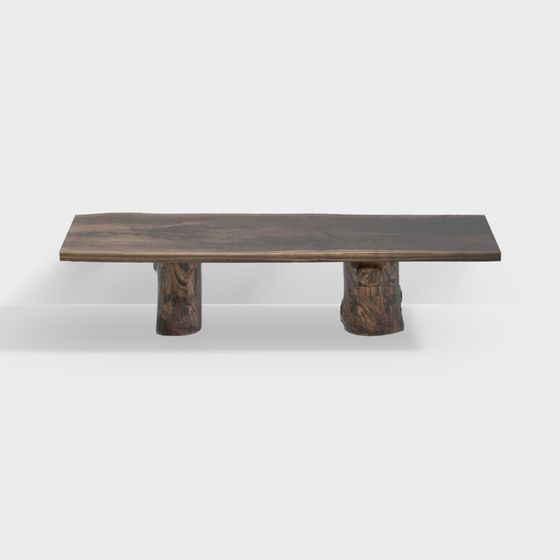 Natural Aesthetic Low-Poly Bench 3D model