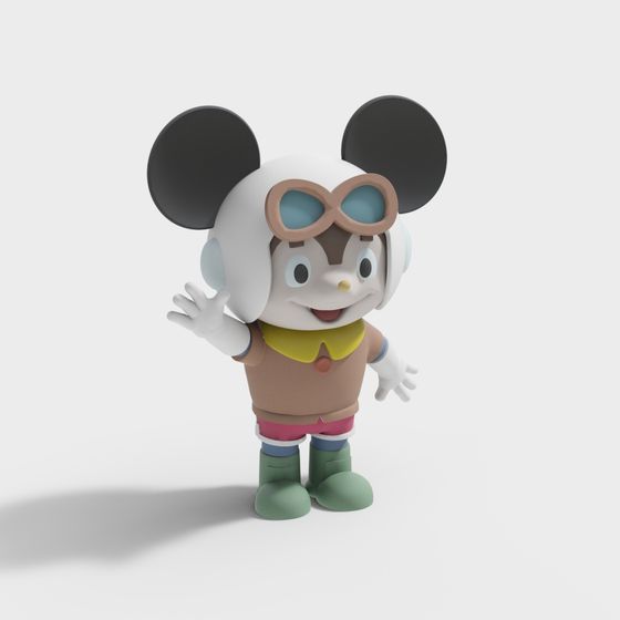 Modern Children's Trend Schuck Sculpture 3D Model in Gray