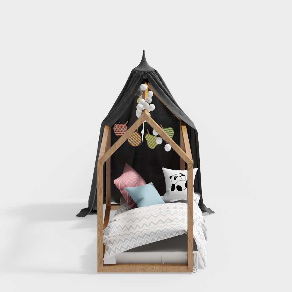 เตียงเต็นท์สำหรับเด็กในห้องนอนทันสมัย