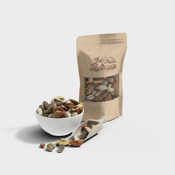 The Nuthouse 3D model - Natural and Modern Nut Packaging Design