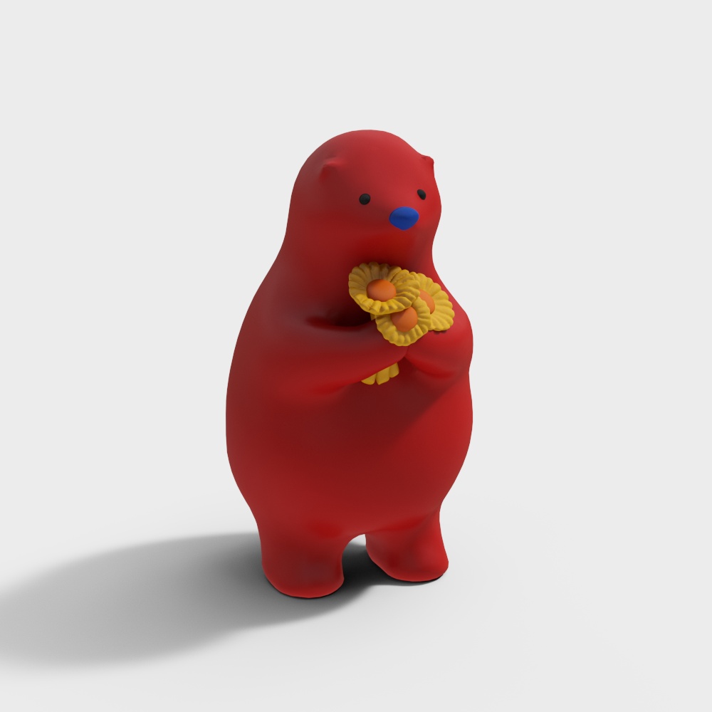 Ornements de sculpture de jeu de marée rouge d'ours modernes