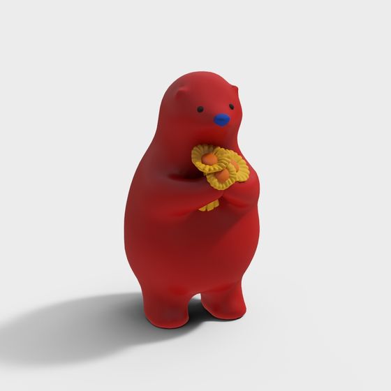 Ornements de sculpture de jeu de marée rouge d'ours modernes