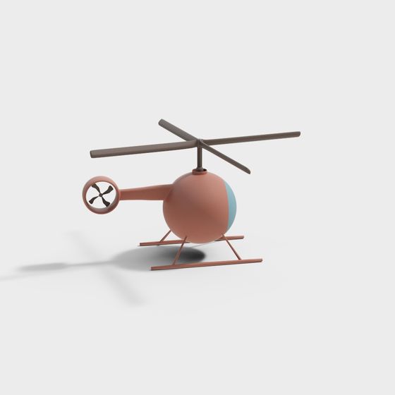 Playful Low-Poly Helicopter 3D model