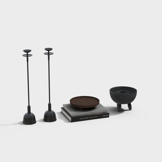 Stylish Modern Decor Set 3D model