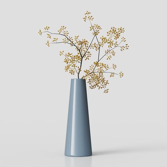 Elegant Vase with Branches 3D model for Creative Projects