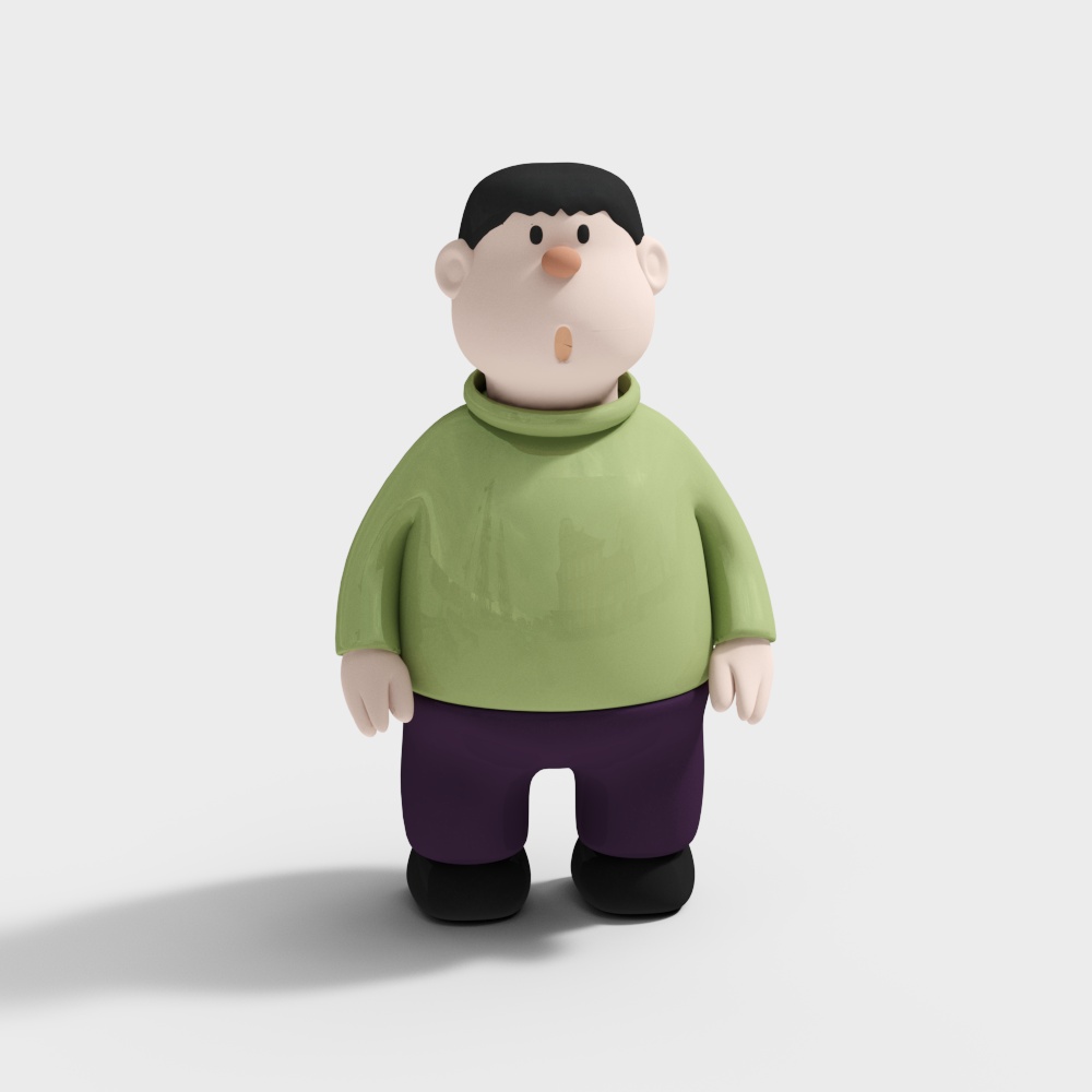 Charming Rounded Character 3D Model for Creative Projects