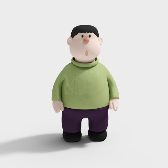 Charming Rounded Character 3D Model for Creative Projects