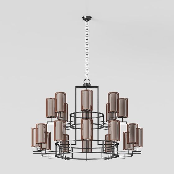 Elegant Low-Poly Chandelier 3D model