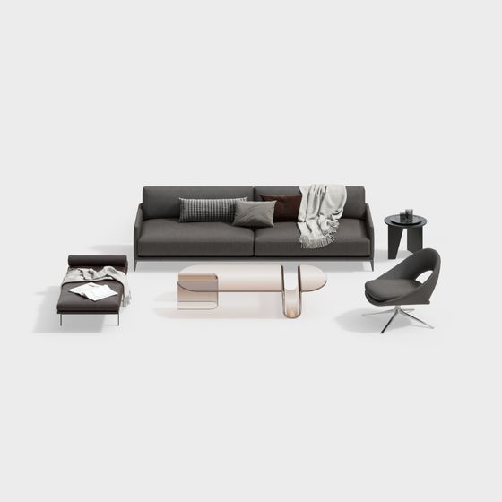 Modern Minimalist 3D Furniture Set