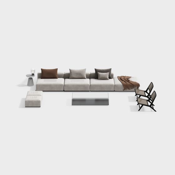 Modern Urban Living Room Set 3D model