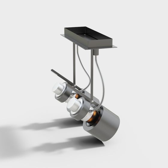 Stylish Industrial Hanging Light Fixture 3D model