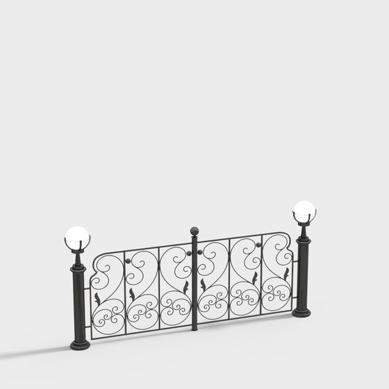 Victorian Garden Fence 3D model