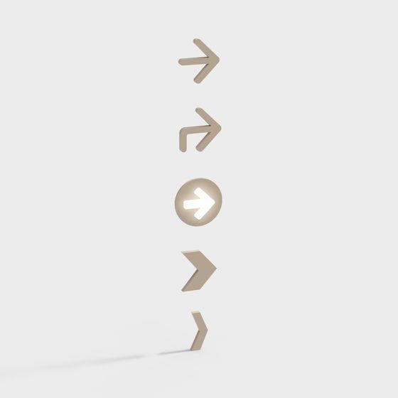 Modern 3D Arrow Models in Soft Brown Shades