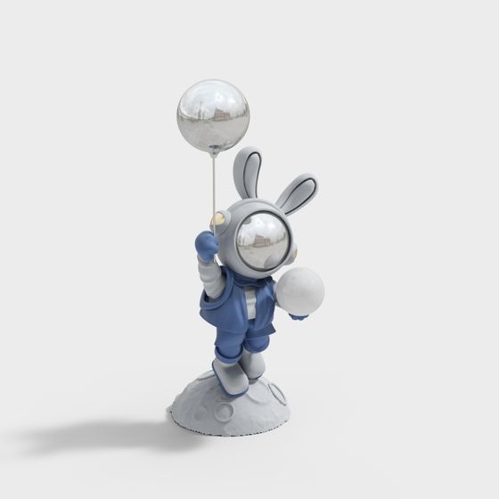 Cute Moon Rabbit 3D model