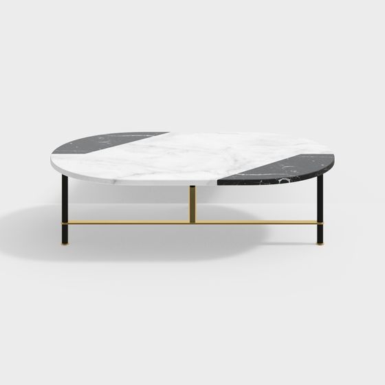 Geometric Marble Coffee Table 3D Model – Low-Poly Marble Design