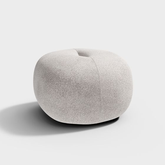 Modern Gray Round Stool 3D Model for Stylish Interiors