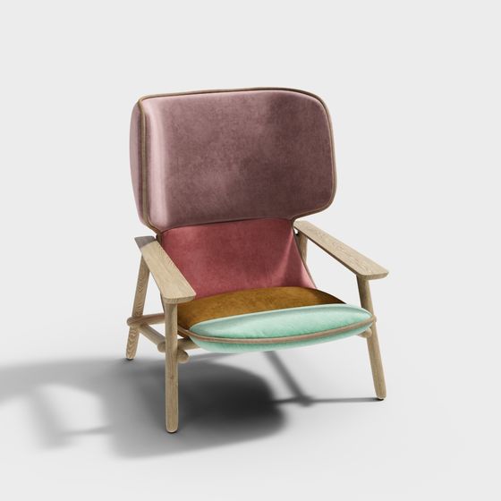 Stylish Low-Polygon Armchair 3D Model