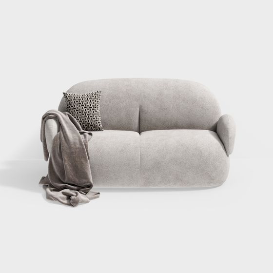 Elegant Curved Sofa 3D model for Modern Interiors