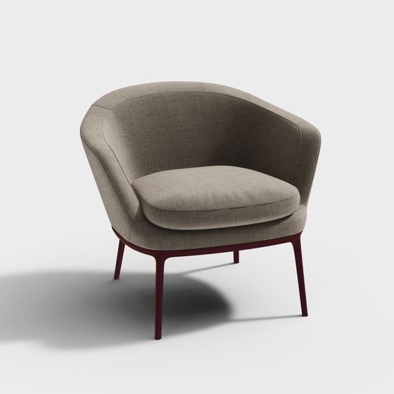 Modern Sofa Chair 3D Model in Beige