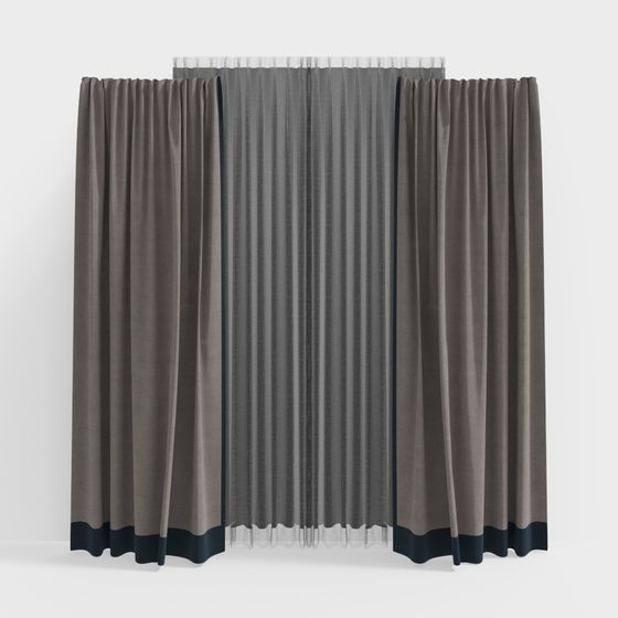 Low-Poly 3D Curtain Model for Modern Spaces