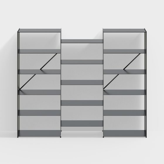 Modular Bookshelf 3D model for Modern Aesthetics