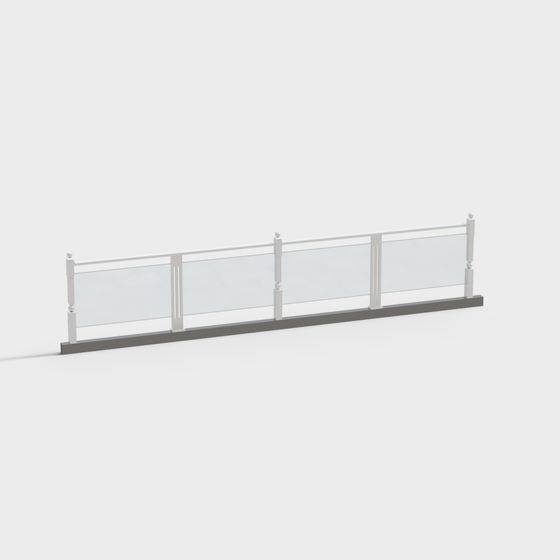 Stylish Glass Railing 3D model for Modern Projects