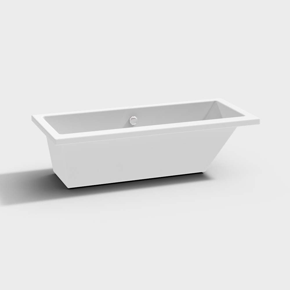 Minimalist White Bathtub 3D model