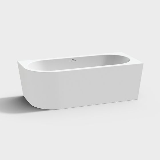 Modern White Bathtub 3D Model