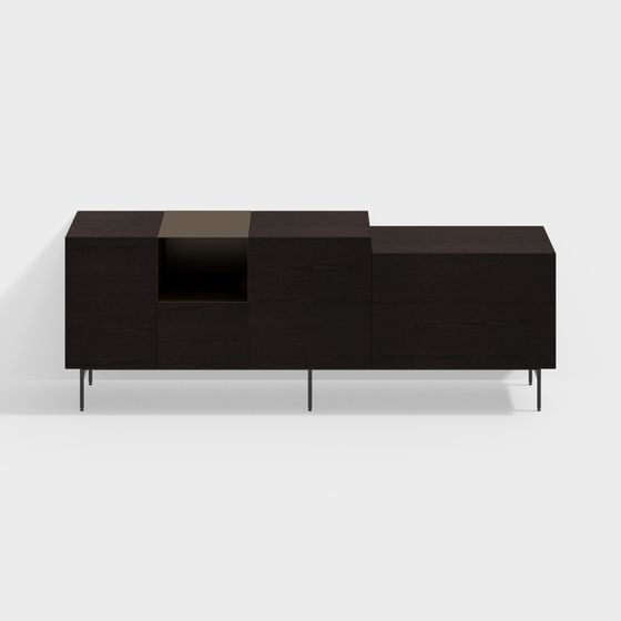 Urban Elegance Media Console 3D model for Modern Spaces