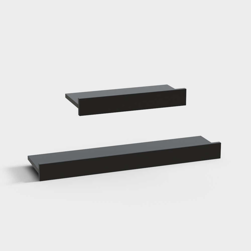 Modern black bathroom ledges combo
