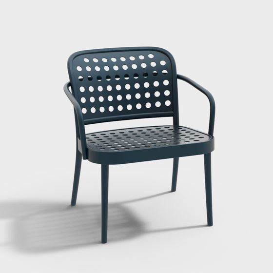 Stylish Metal Lounge Chair 3D model
