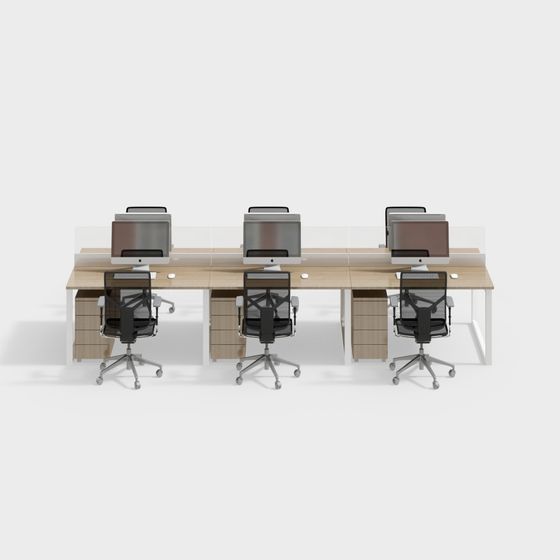 Open Workspace 3D Model for Modern Offices