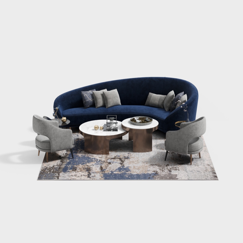 Light Luxury Curved Sofa Set