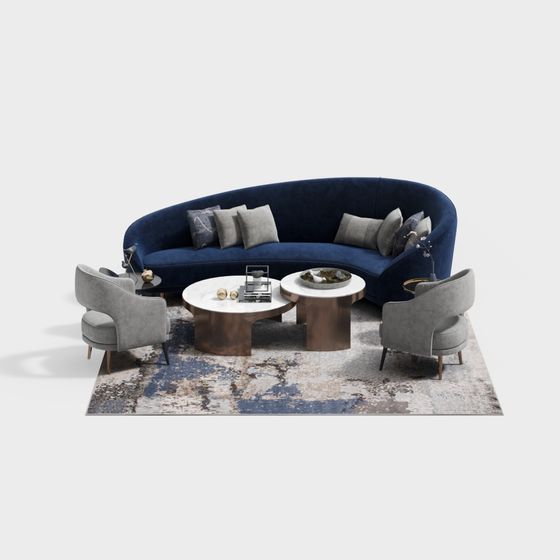 Low Poly Modern Sofa 3D model